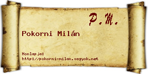 Pokorni Milán névjegykártya